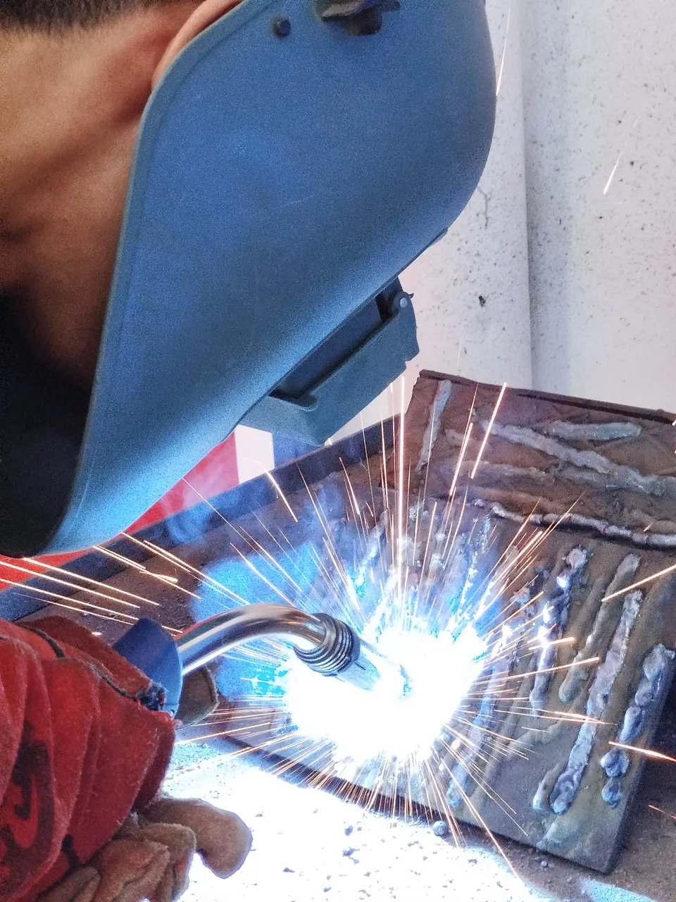 Exercice de soudure en atelier
